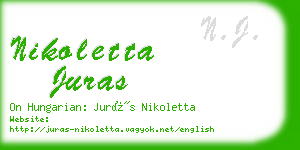 nikoletta juras business card